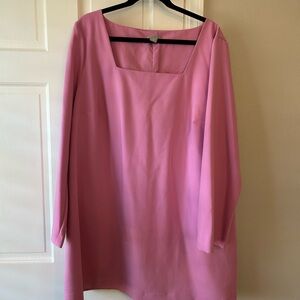 H&M Pink Shift Dress with Square Neckline
